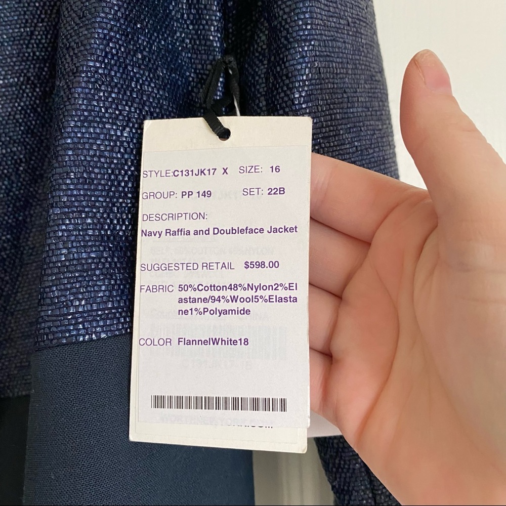 Worth Navy Raffia and Doubleface Jacket - Picture 9 of 9